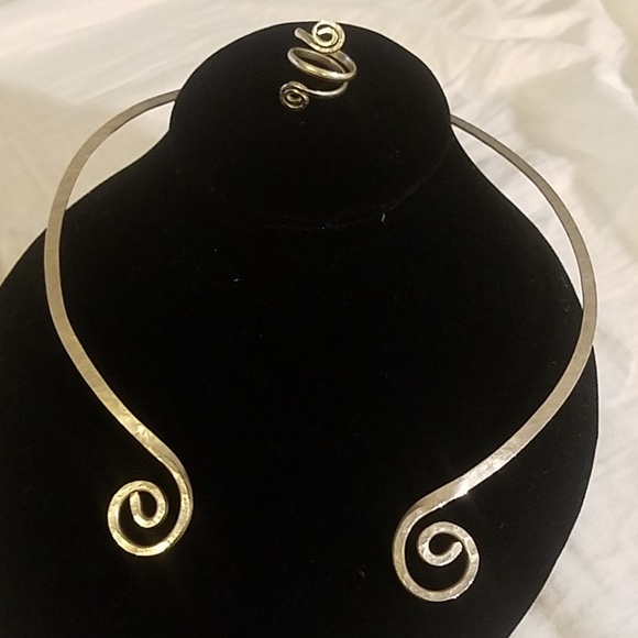 Handmade Jewelry - Handmade Silver Necklace and Ring Set Adjustable